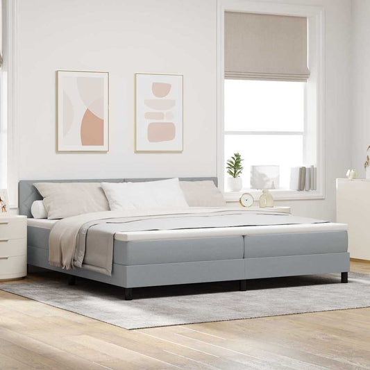 Boxspringbett mit Matratze Hellgrau 200 x 200 cm Stoff