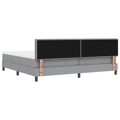 Boxspringbett mit Matratze Hellgrau 200 x 200 cm Stoff