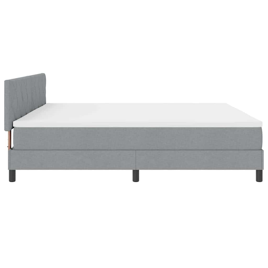Boxspringbett mit Matratze Hellgrau 200 x 200 cm Stoff
