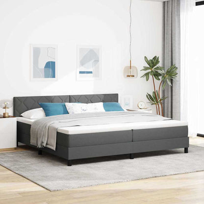 Boxspringbett mit Matratze Dunkelgrau 200 x 200 cm Stoff