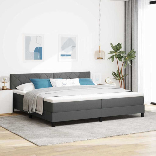 Boxspringbett mit Matratze Dunkelgrau 200 x 200 cm Stoff