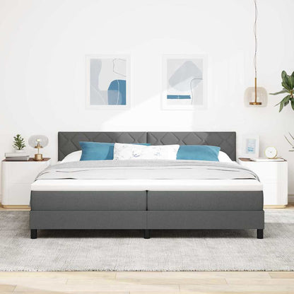 Boxspringbett mit Matratze Dunkelgrau 200 x 200 cm Stoff