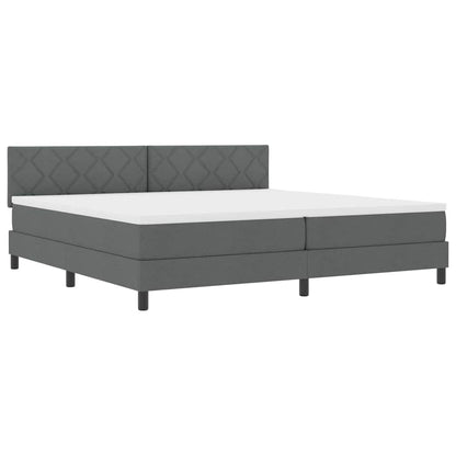 Boxspringbett mit Matratze Dunkelgrau 200 x 200 cm Stoff
