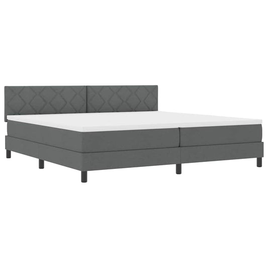 Boxspringbett mit Matratze Dunkelgrau 200 x 200 cm Stoff