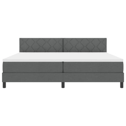 Boxspringbett mit Matratze Dunkelgrau 200 x 200 cm Stoff
