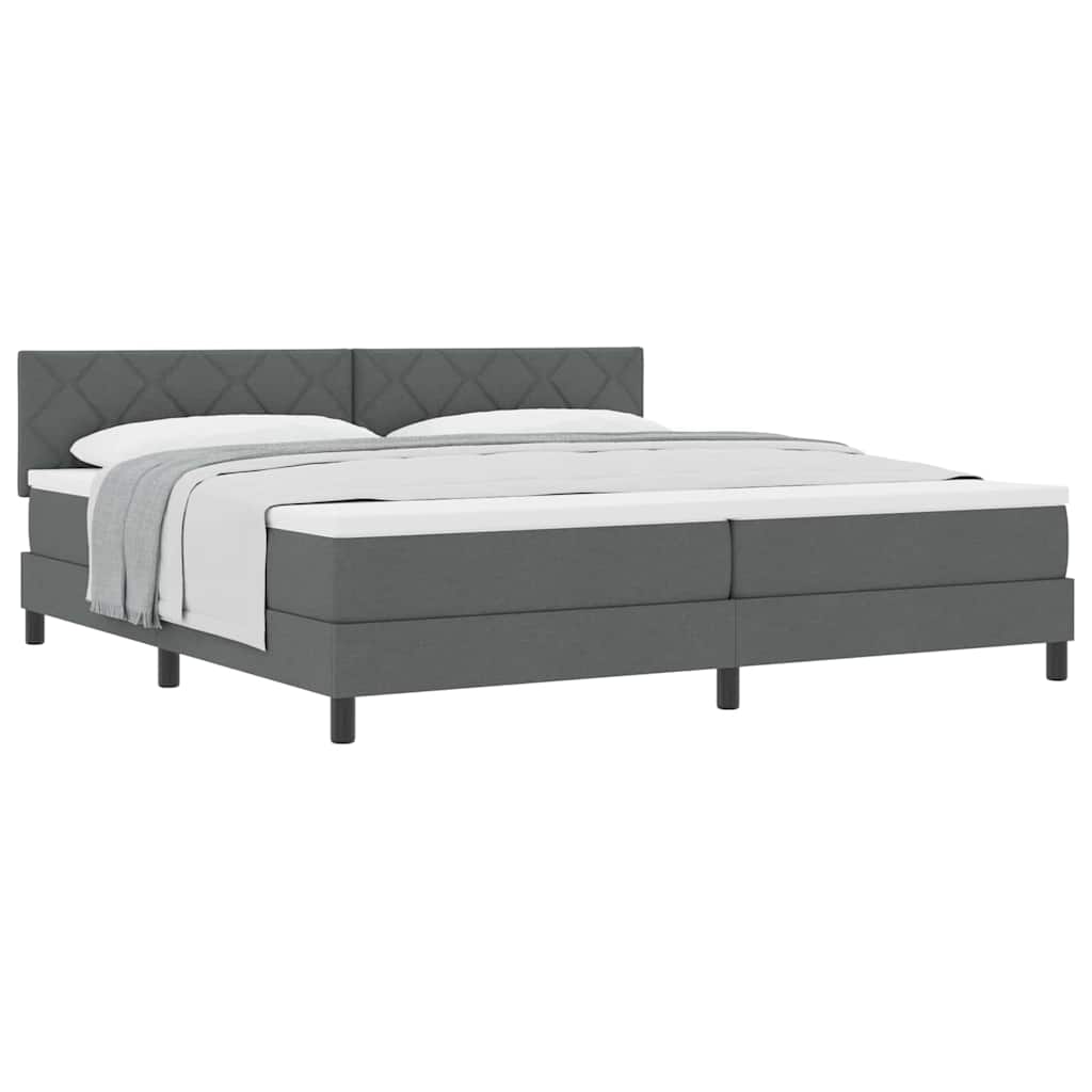 Boxspringbett mit Matratze Dunkelgrau 200 x 200 cm Stoff