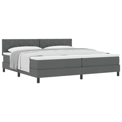 Boxspringbett mit Matratze Dunkelgrau 200 x 200 cm Stoff