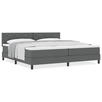 Boxspringbett mit Matratze Dunkelgrau 200 x 200 cm Stoff