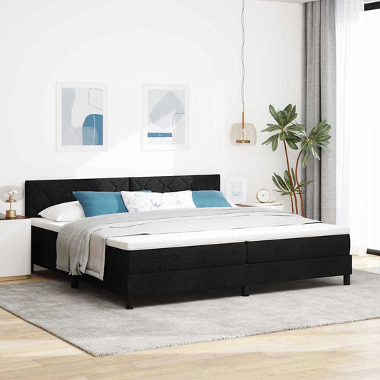 Boxspringbett mit Matratze Schwarz 200 x 200 cm Stoff
