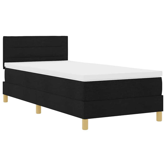 Boxspringbett mit Matratze Schwarz 80 x 200 cm Stoff
