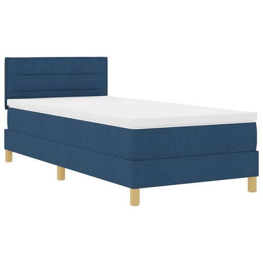 Boxspringbett mit Matratze mit Matratze Blau 80 x 200 cm Stoff