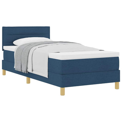 Boxspringbett mit Matratze mit Matratze Blau 80 x 200 cm Stoff