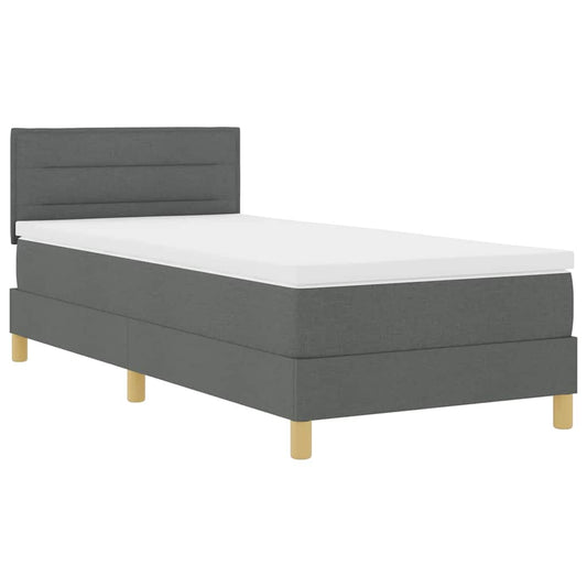 Boxspringbett mit Matratze Dunkelgrau 90 x 190 cm Stoff