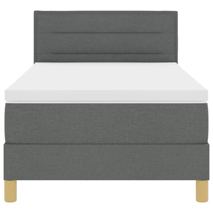 Boxspringbett mit Matratze Dunkelgrau 90 x 190 cm Stoff