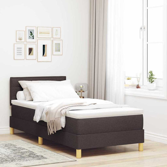 Boxspringbett mit Matratze Dunkelbraun 90 x 200 cm Stoff