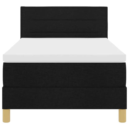Boxspringbett mit Matratze Schwarz 100 x 200 cm Stoff