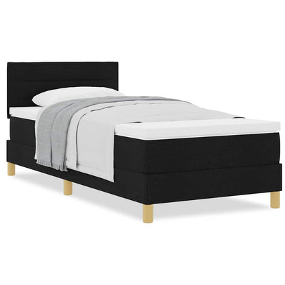 Boxspringbett mit Matratze Schwarz 100 x 200 cm Stoff