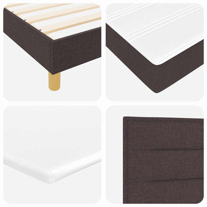 Boxspringbett mit Matratze Dunkelbraun 100 x 200 cm Stoff