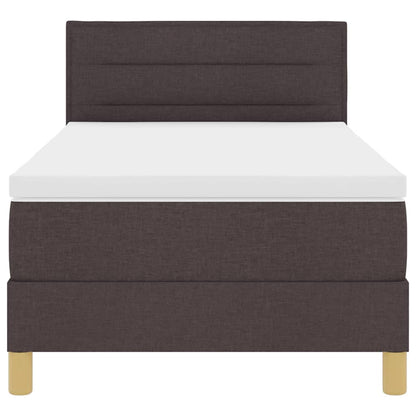 Boxspringbett mit Matratze Dunkelbraun 100 x 200 cm Stoff