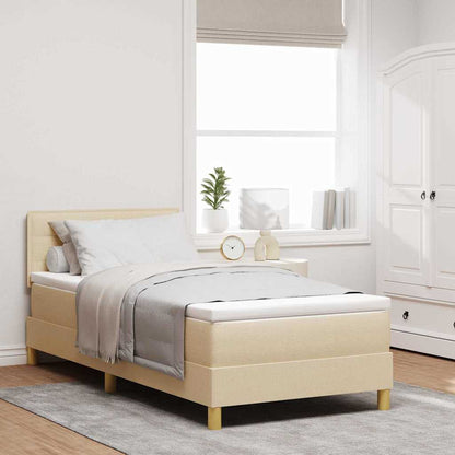 Boxspringbett mit Matratze Creme 100 x 200 cm Stoff