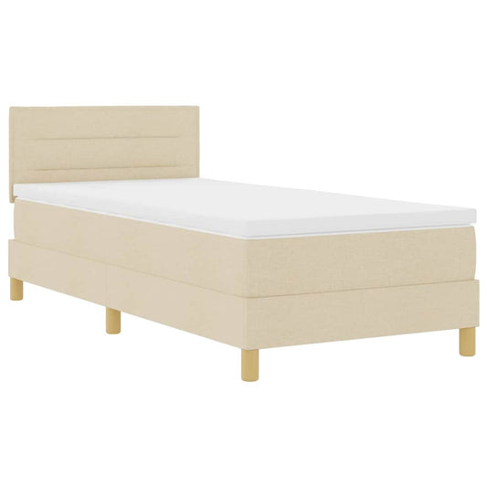 Boxspringbett mit Matratze Creme 100 x 200 cm Stoff