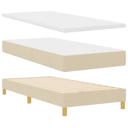 Boxspringbett mit Matratze Creme 100 x 200 cm Stoff