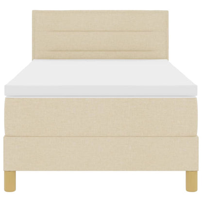 Boxspringbett mit Matratze Creme 100 x 200 cm Stoff