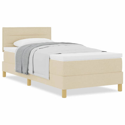 Boxspringbett mit Matratze Creme 100 x 200 cm Stoff
