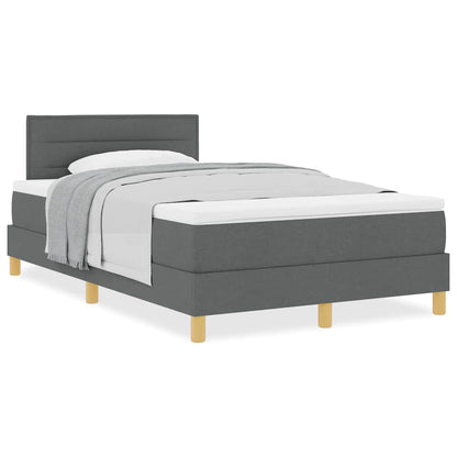 Boxspringbett mit Matratze Dunkelgrau 120 x 190 cm Stoff