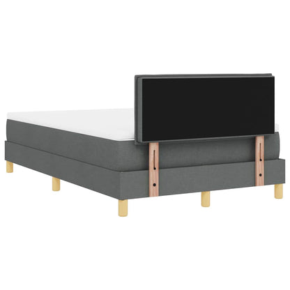 Boxspringbett mit Matratze Dunkelgrau 120 x 200 cm Stoff
