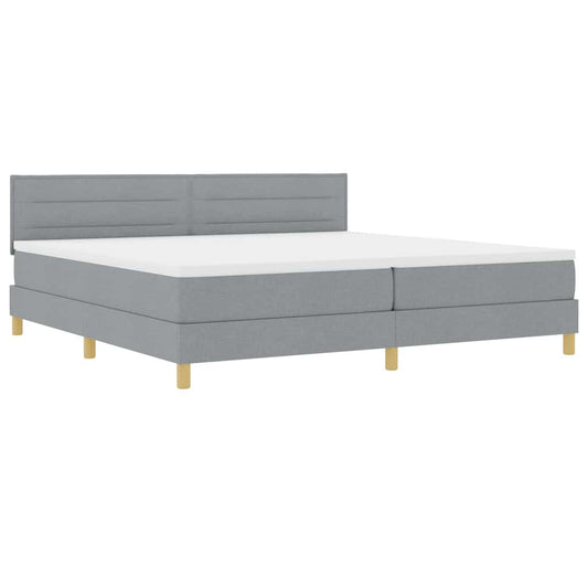 Boxspringbett mit Matratze Hellgrau 200 x 200 cm Stoff