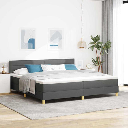 Boxspringbett mit Matratze Dunkelgrau 200 x 200 cm Stoff