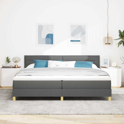Boxspringbett mit Matratze Dunkelgrau 200 x 200 cm Stoff
