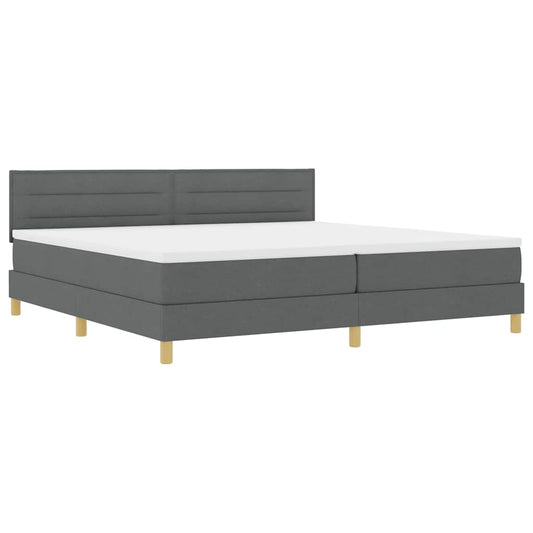 Boxspringbett mit Matratze Dunkelgrau 200 x 200 cm Stoff