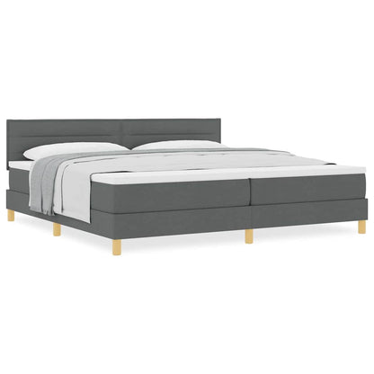 Boxspringbett mit Matratze Dunkelgrau 200 x 200 cm Stoff