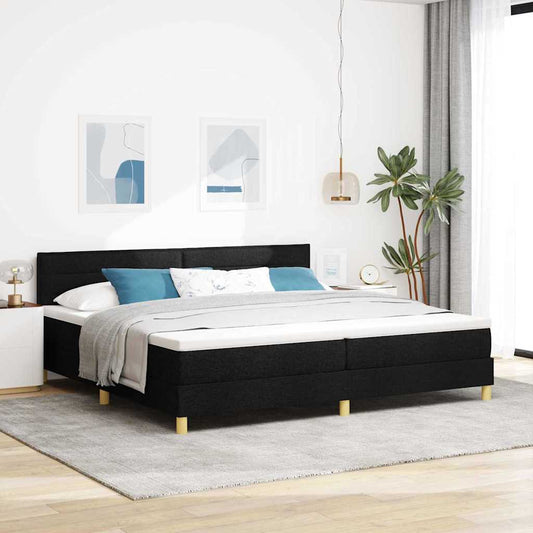 Boxspringbett mit Matratze Schwarz 200 x 200 cm Stoff
