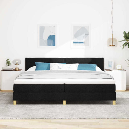 Boxspringbett mit Matratze Schwarz 200 x 200 cm Stoff