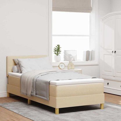 Boxspringbett mit Matratze mit Matratze Creme 80 x 200 cm Stoff
