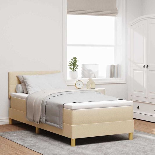 Boxspringbett mit Matratze mit Matratze Creme 80 x 200 cm Stoff