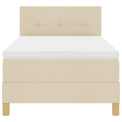 Boxspringbett mit Matratze mit Matratze Creme 80 x 200 cm Stoff