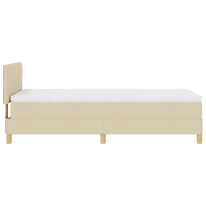 Boxspringbett mit Matratze mit Matratze Creme 80 x 200 cm Stoff