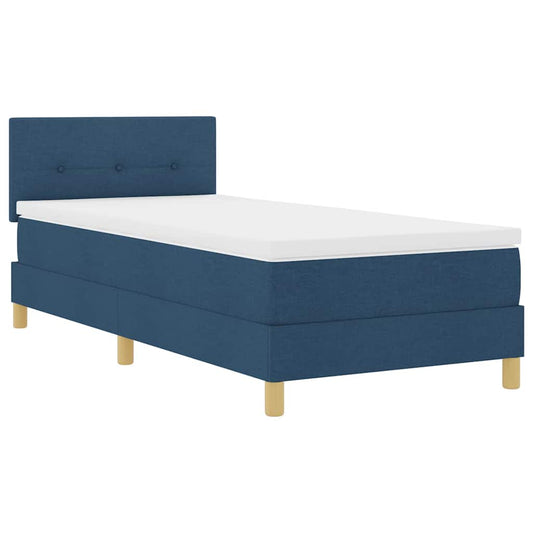 Boxspringbett mit Matratze mit Matratze Blau 80 x 200 cm Stoff