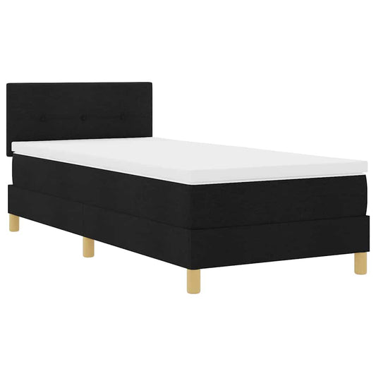 Boxspringbett mit Matratze Schwarz 90 x 200 cm Stoff