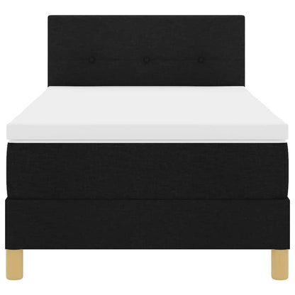 Boxspringbett mit Matratze Schwarz 90 x 200 cm Stoff