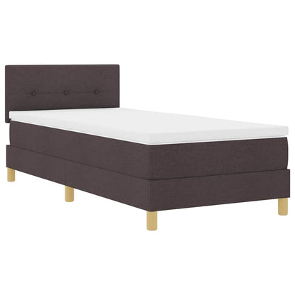 Boxspringbett mit Matratze Dunkelbraun 90 x 200 cm Stoff