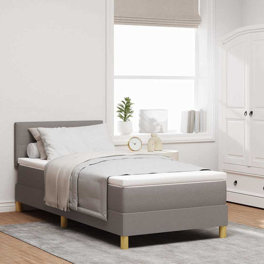 Boxspringbett mit Matratze mit Matratze Taupe 90 x 200 cm Stoff