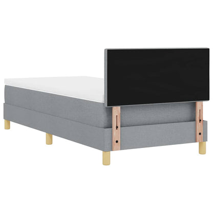 Boxspringbett mit Matratze Hellgrau 100 x 200 cm Stoff