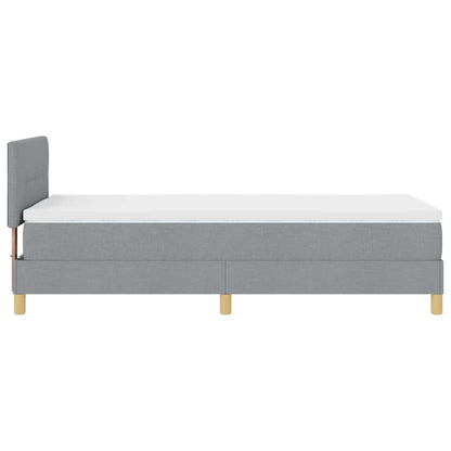Boxspringbett mit Matratze Hellgrau 100 x 200 cm Stoff
