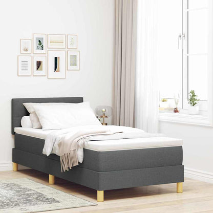 Boxspringbett mit Matratze Dunkelgrau 100 x 200 cm Stoff