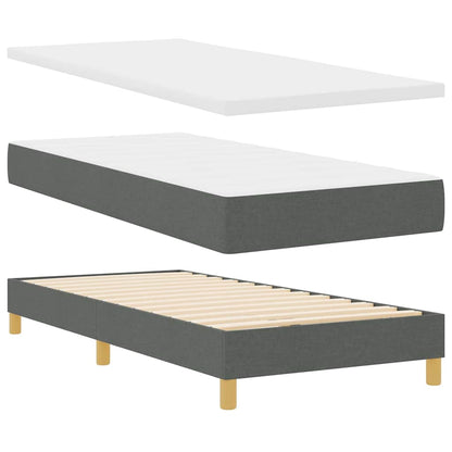 Boxspringbett mit Matratze Dunkelgrau 100 x 200 cm Stoff